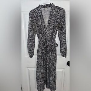 A new day. Black and white midi dress